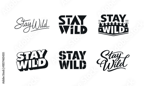 Harmonious Lettering Variations. Modern vector type pack. Set lettering. harmonious lettering variations of the same emblematic concept, each with different