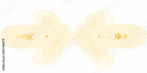 Abstract yellow butterfly shape with blurred edges and central details