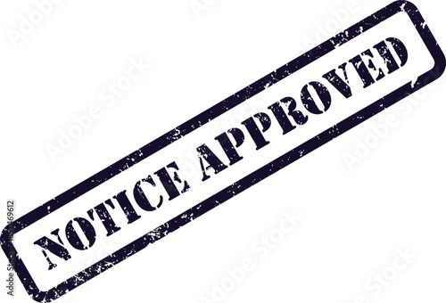 A deep blue grunge style rubber stamp impression prominently displaying the words Notice Ignored