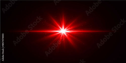 An abstract red star burst design features a glowing explosion of fire and orange energy with bright rays of light and hot flames shining against a dark space texture illustration