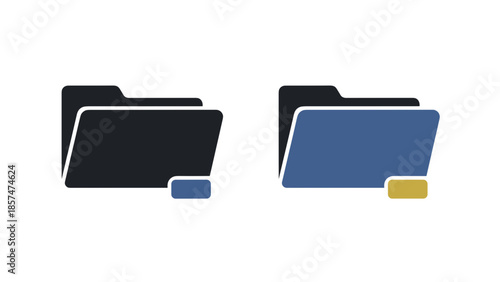 Folder icons with colorful tabs illustration.