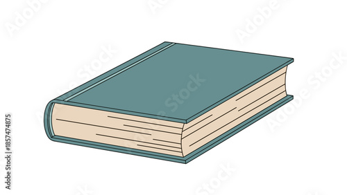 Green Hardcover Book with Beige Pages.
