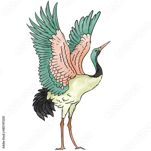 Sukajan Art Bird Illustration