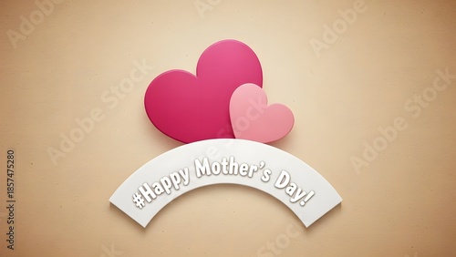 Happy mother s day card with pink hearts