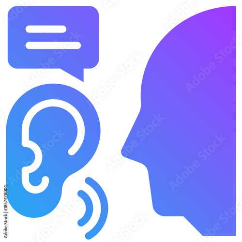 listening icon for coaching, business, website, application, printing, document, poster design, etc