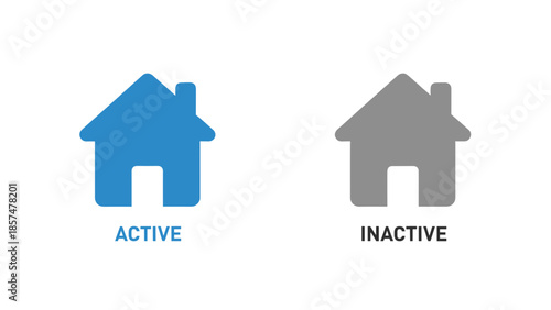 House Icons Active Inactive Status Indicators.