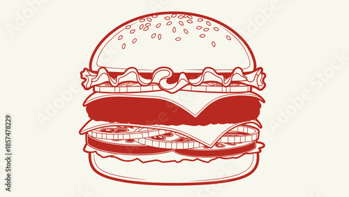 Illustration of a Double Layer Burger.