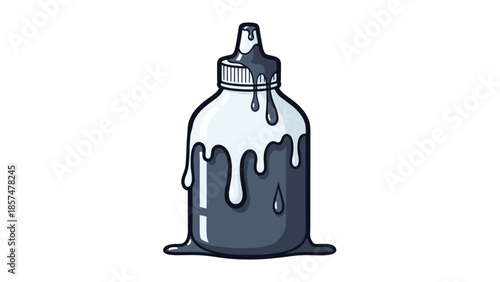 Illustration of a Drip Bottle with Liquid.