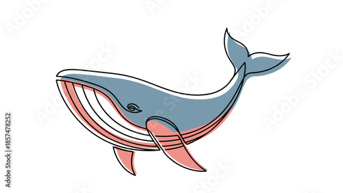 Illustration of a Whale with Open Mouth.