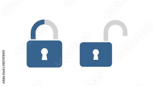 Locked and Unlocked Blue Pads Illustration.