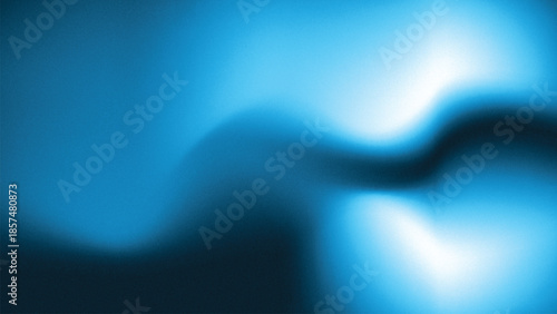 Abstract Deep Blue Gradient Background Vector: Modern Wavy Light Effect with Grainy Noise Texture, Minimalist Ocean Aesthetic and Cyber Technology Design Template