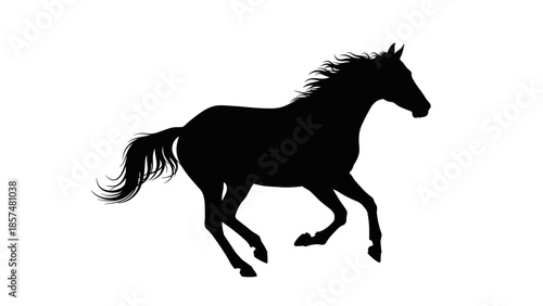 Running Horse Silhouette Illustration.