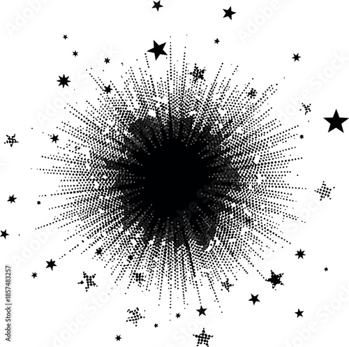 Black hole with stardust and stars explosion