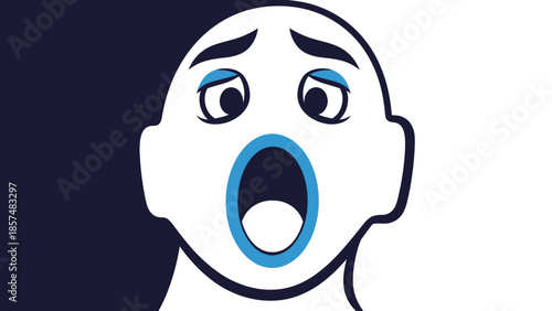 Surprised Cartoon Character with Open Mouth.