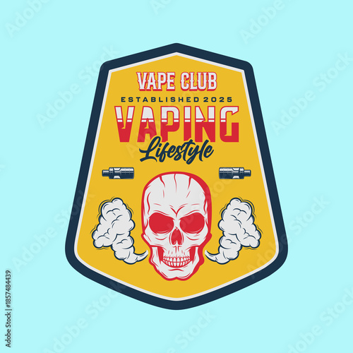 Vape club logo emblem vector design