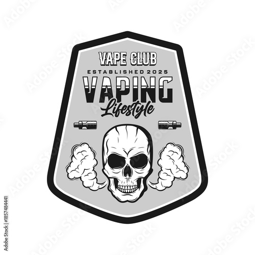 Vape club logo emblem vector design black and white