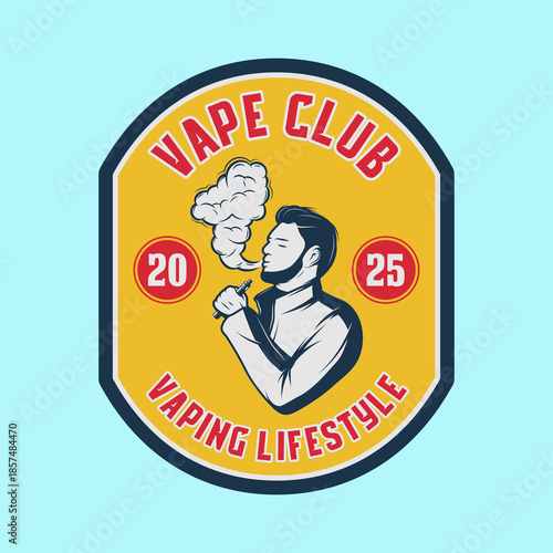 Vape club logo emblem vector design