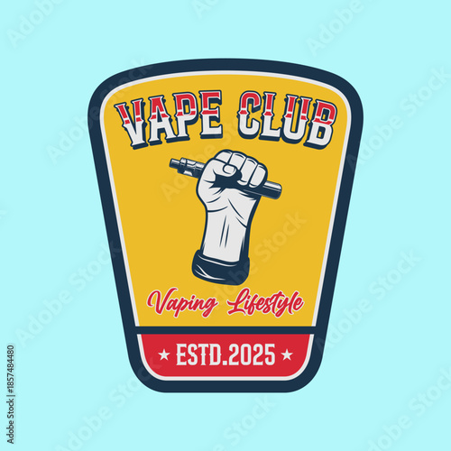 Vape club logo emblem vector design