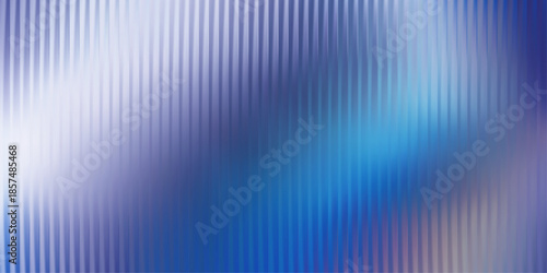 Vertical ribbed glass background, smooth navy blue gradient with white light reflection and soft optical distortion, corporate modern texture, vector illustration
