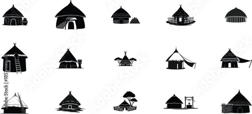 A collection of 14 black and white illustrations of various church steeples and towers