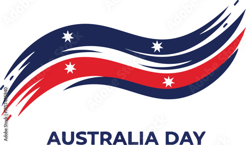 PrintStylized waving australian flag design for australia day celebration