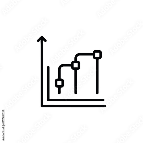A line chart icon that shows a continuous increase in data values. Ideal for financial presentations, reports, and infographics.