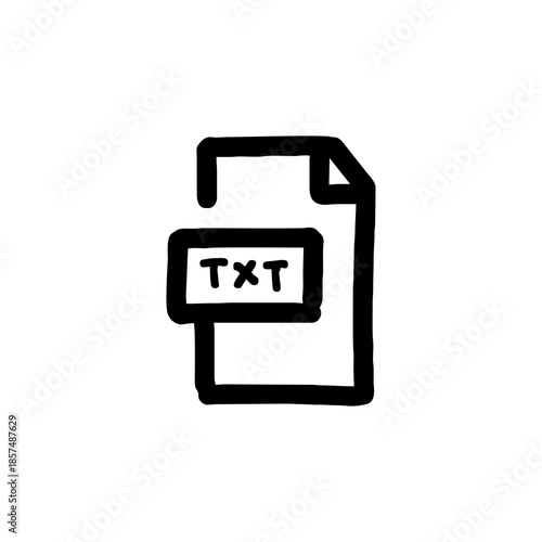 Hand-drawn document format icon set featuring pdf, docx, txt, tiff, svg, xlsx, pptx, jpg, jpeg, png. Editable stroke flat vector icons, ideal for professional business designs.