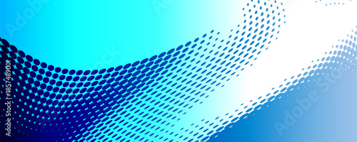 blue wavy halftone background. Dot pop art sport style vector.