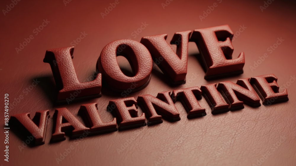 Fototapeta premium Love valentine text on red background