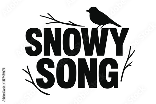 Snowy Song Design. Snowy Song ? Bold Block Lettering; thick uppercase letters with subtle inner shadow,