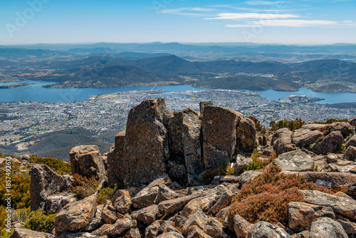 stunning summit of Mount Wellington Kunanyi boulders overlooking the city of Hobart