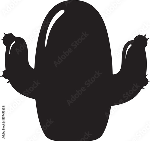 Cactus Silhouette Icon Set – Black Vector Desert Plants Collection
