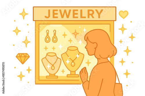 Jewelry Storefront Glow. Jewelry storefront glow. Sparkling earrings and necklaces shine behind glass as a