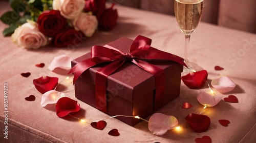 Wallpaper Mural Romantic valentine's day gift scene featuring a surprise box cozy setting decorative elements intimate view love concept Torontodigital.ca