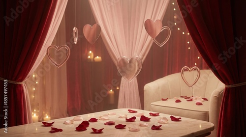 Wallpaper Mural Romantic valentine's day scene intimate setting soft lighting cozy environment heartfelt atmosphere Torontodigital.ca