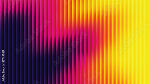 Glass ripple texture with dark gradient background and lilac light streaks. Futuristic distortion, moody abstract glow, reeded vertical blur. Vector illustration