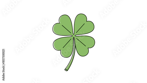 A simple, stylized illustration of a four-leaf clover on a white background.