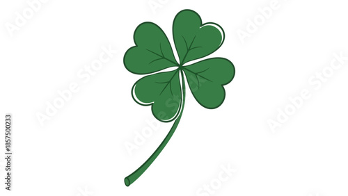 A detailed illustration of a four-leaf clover, a symbol of good luck and fortune.