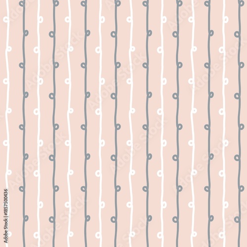 Seamless pastel pink and gray abstract line pattern background