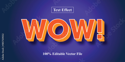 Vibrant Orange WOW! Text with Shadow Effect