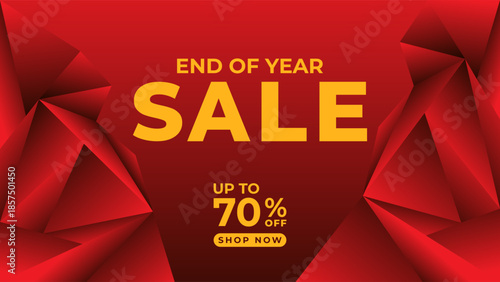 END OF YEAR SALE OFFERS AND DISCOUNT PROMOTION TEMPLATE BANNER DESIGN.COLORFUL GRADIENT RED COLOR BACKGROUND VECTOR. GOOD FOR SOCIAL MEDIA POST, COVER , POSTER 