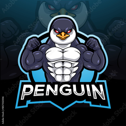 Penguin esport mascot logo design