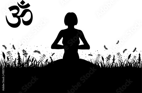 Silhouette of a Girl in Yoga pose