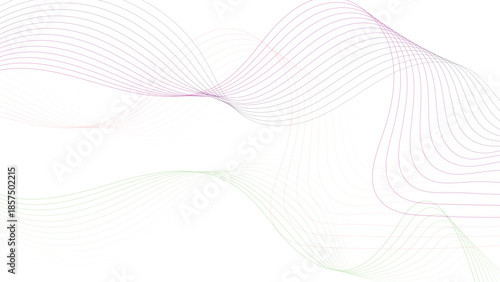 Fluid composition of many gentle pastel lines forms intricate wave shapes on a bright backdrop