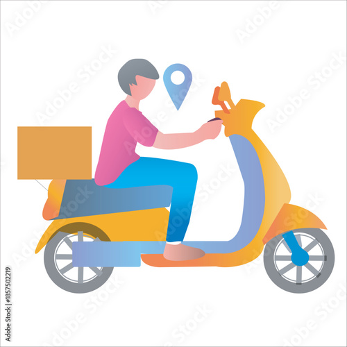 Cartoon delivery or motorcycle. Cartoon delivery / cargo motorcycle isolated on white background. Available EPS-10 vector format separated by groups and layers for easy edit1