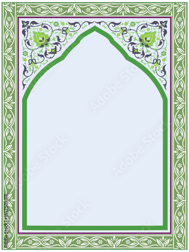 Traditional Mughal flower motif. India wall decor flower Painting. Traditional indian Mughal floral motif ethnic decorative border pattern design
