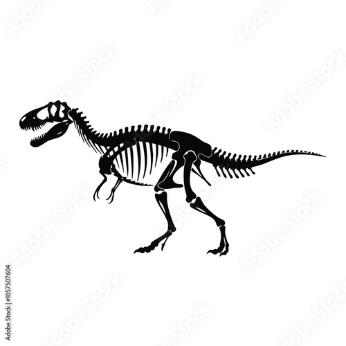 black silhouette of dinosaur skeleton
