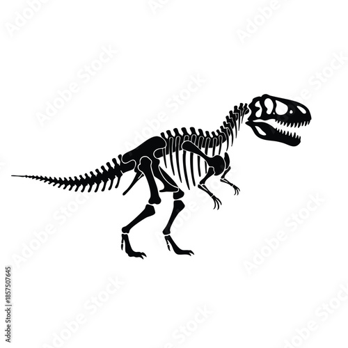 black silhouette of dinosaur skeleton