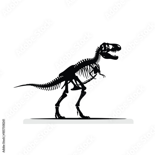 black silhouette of dinosaur skeleton