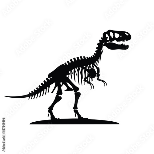 black silhouette of dinosaur skeleton